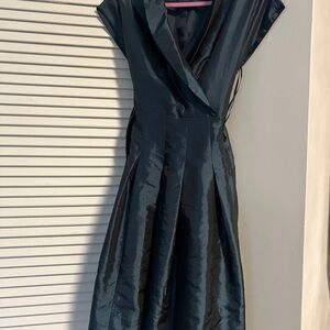 HOLIDAY DRESS Women's Teal Satin A line dress Sz 6